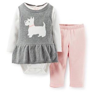 Carter's Baby 3 Piece Knit Tunic and Legging Set